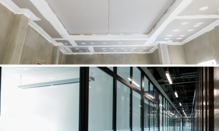 INSTALACIÓN DE GYPSUM Y MAMPARAS DE VIDRIO